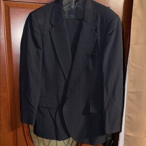 EdgeWorth 44R Men's Black Pinstripe Suit/ pants 36/40